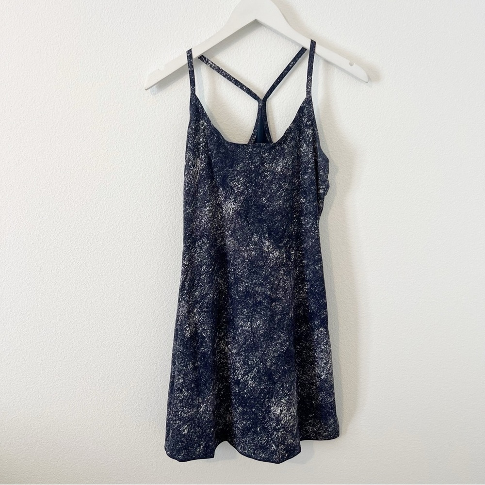 Outdoor Voices Exercise Dress in Ink Scrawl Blue Size Medium M